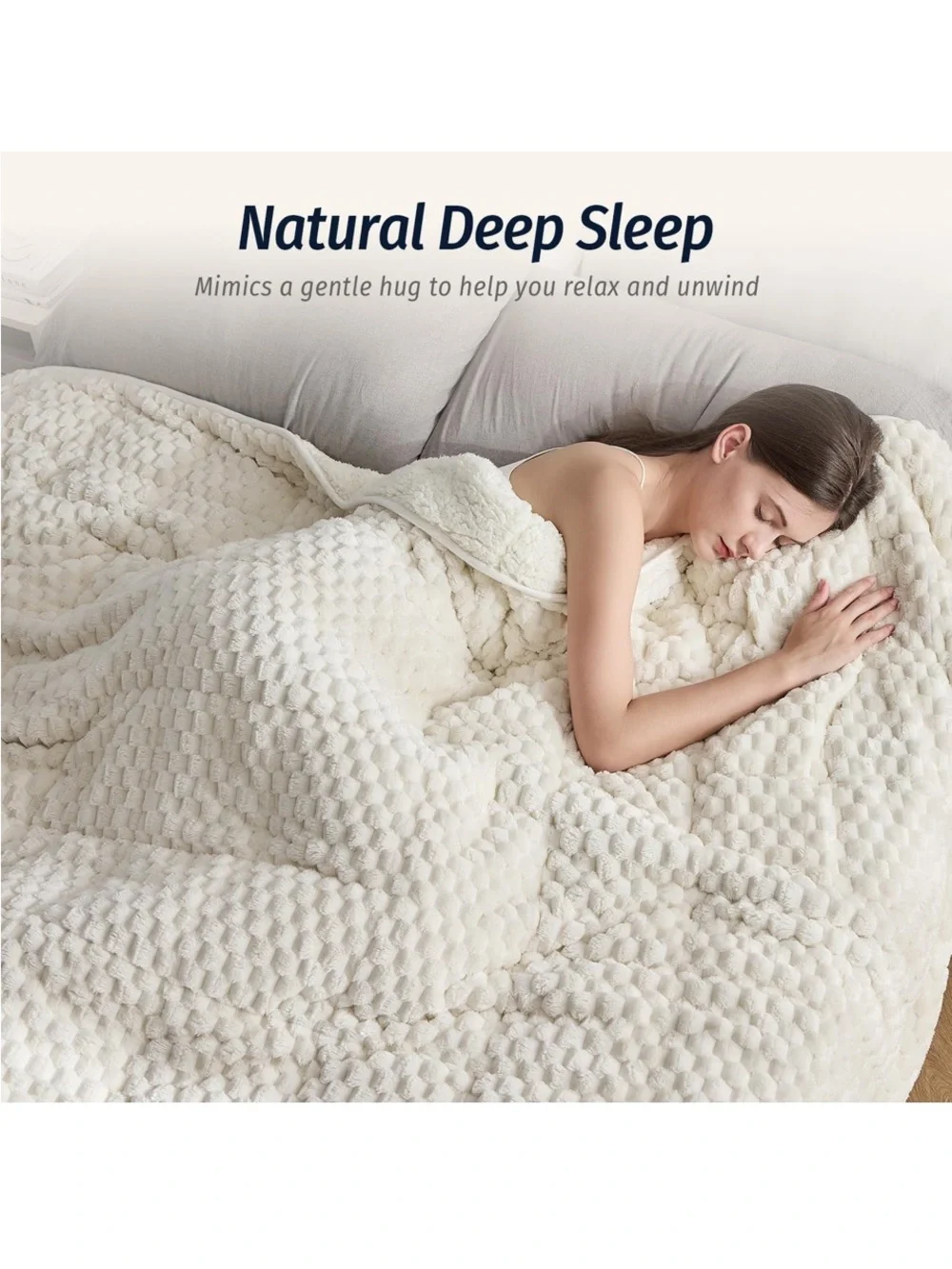 Luxurious Cream Sherpa Plush Throw Blanket